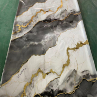 Panneaux muraux en PVC de luxe à motif pierre, taille personnalisée, écologiques, imperméables, 1220*2440*2.2mm, panneaux UV pour salon et hôtel