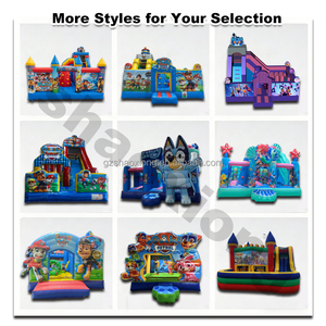 Château gonflable commercial d'extérieur pour enfants, thème Bluey, avec toboggan et zone <span class=keywords><strong>de</strong></span> saut - Product Image 6