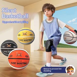 Ballon de basket silencieux en TPE et silicone n°7 et n°5 pour les enfants de maternelle, sports d'intérieur, jouet interactif parent-enfant, 22 cm - Product Image 2