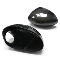 Coque de rétroviseur latéral incurvée en fibre de carbone sergé brillant personnalisée avec languette de fixation pour extérieur automobile