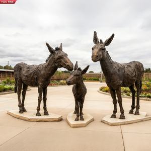 YOUFINE Lebensgroße Bronze-Eselfamilie-Skulptur für Garten, Hof und Außenbereich-Dekoration - Product Image 4