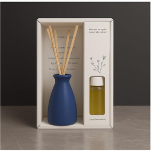 Ceramic Reed Diffuser Gift Set with 30ml Fragrance Oil and Reed <b>Sticks</b> Elegant Home Scent Decor OEM Wholesale Collection - Product Image 3