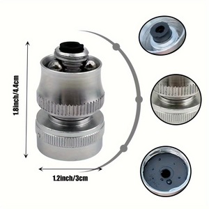 Boquilla ajustable de aluminio para manguera de jardín, cabezal de pulverización de agua de 1.2 pulgadas para riego exterior y regar plantas - Product Image 1