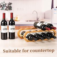Range-bouteilles en bambou, organiseur de bouteilles d'eau, support à bouteilles réglable à deux niveaux en bambou pour armoire, comptoir, garde-manger, bar