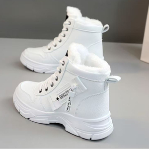 Stivali da <span class=keywords><strong>Donna</strong></span> Moda Invernale Nuovi Stile Britannico con Suola Spessa Imbottiti in Peluche Scarpe Rialzate per Street Photography Stivali da Neve - Product Image 4
