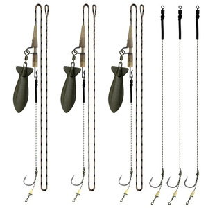 Rig de pêche à la carpe Missile Teardrop Swivel Sinker Rig Anti Current Reverse Bottom Dip Coated Long Cast 61cm 42g à 128g - Product Image 1