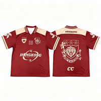 Maillot de football polo personnalisé sérigraphié 100 % polyester à manches courtes, style rétro, avec logo et numéro personnalisés pour équipe, devant et dos, modèle chinois