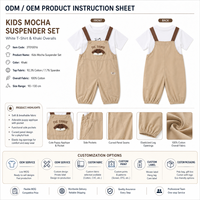 Ensemble de 2 salopettes en coton et élasthanne pour enfants, t-shirt à manches courtes pour garçons, combinaison avec applique de chien 3D mignonne, décontractée pour l'été