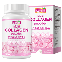 LENM Complément de peptides de collagène multi-sources pour les articulations, les os, la peau, l'hydratation, l'élasticité, les cheveux et les ongles, en capsules, non destiné aux femmes enceintes