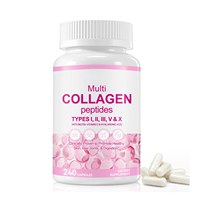 Kapsul Multi Kolagen Peptida Kolagen Terhidrolisis dengan Biotin Vitamin C Mendukung Kesehatan Kulit, Rambut, Kuku & Sendi