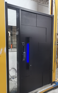 Suministro de fábrica Personalizar Casa Entrada exterior Pivote DE SEGURIDAD Puerta abatible Puerta principal delantera de seguridad Puertas de entrada de aluminio forjado - Product Image 5