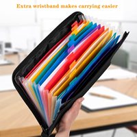 Carpeta Archivadora Expandible de Fibra de Vidrio Ignífuga, 12 Bolsillos Multicolores, Tamaño A4, Organizador de Documentos con Revestimiento de Silicona Antideslizante