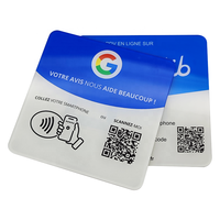 Autocollants de table en acrylique RFID NFC 13,56 MHz Ntag213, carte NFC pour avis Google, support tactile mobile pour réseaux sociaux avec code QR