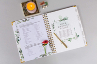 Agenda de mariage élégant avec reliure spirale en tissu de haute qualité, design personnalisé Myway 2026, fleur dorée, organisateur quotidien, calendrier