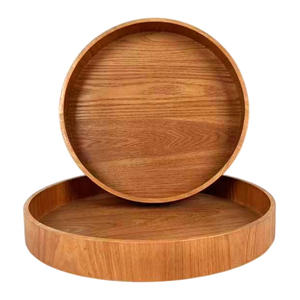 Plateaux en bois de chêne frêne naturel Plateau à vaisselle <span class=keywords><strong>d</strong></span>écoratif en bois massif minimaliste Bureau de salon Durable Facile à nettoyer Aliments Fruits - Product Image 3