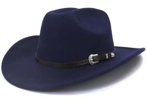 LN0422C Sombrero de Vaquero Clásico de Fieltro 100% Lana, Estilo Otoño-Invierno, Ala Ancha, Unisex, Estilo Inglés, Sombreros Formales, Venta al Por Mayor - Product Image 3