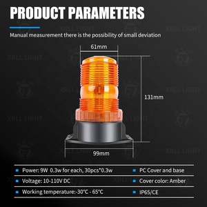Car <b>Accessories</b> Heavy Duty Amber Strobe Beacon 12-24V 30 Leds Flashing <b>Light</b> for Trucks Vehicles - Product Image 5
