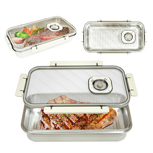 304ss lò vi sóng an toàn thực phẩm container với PC nắp, Stackable kín hộp ăn trưa cho văn phòng nhà bữa ăn chuẩn bị - Product Image 2