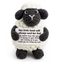 Peluche salamandre en laine crochetée avec carte de remerciement pour professeur, cadeau fait main de style dessin animé pour la décoration de bureau en classe
