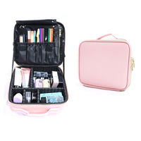 Trousse de Maquillage Portable de Voyage en PU Imperméable de Haute Qualité avec Fermeture Éclair, Grande Capacité, Logo Personnalisé, Noir PVC Candy