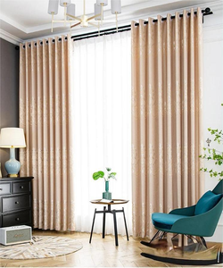 Poliestere Beige floreale Jacquard tessuto testurizzato <span class=keywords><strong>tende</strong></span> oscuranti lusso europeo per soggiorno camera da letto decorazione per la casa - Product Image 3