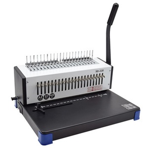 FRONT Small clip strip punch binding machine comb type 21 holes for documents, contracts, loose-leaf