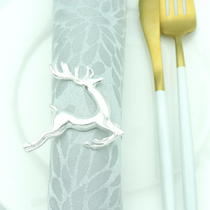 Deer <span class=keywords><strong>Plain</strong></span> Metal Gold Servietten ringe - Product Image 3