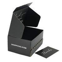 Caja de Cartón Corrugado Negra Premium para Envíos, con Logotipo Estampado en Caliente, Plegable, con Tapa Superior, para Embalaje de Ropa