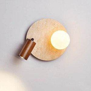 Lampe murale en pierre Huangdong, source de lumière LED 220V, pour chambre à coucher, bureau, lecture, design Wabi Sabi - Product Image 1