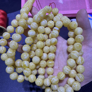 <span class=keywords><strong>Gioielli</strong></span> in ambra naturale realizzati in pietra ambrata russa perline rotonde da 13mm perline del rosario musulmano 63 pezzi in colore della pelle di tigre - Product Image 1