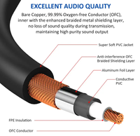2 RCA mâle à 2 XLR 3 broches mâle câble Audio stéréo 2rca à 2XLR double 24K plaqué or câble Audio HiFi 4N fil OFC