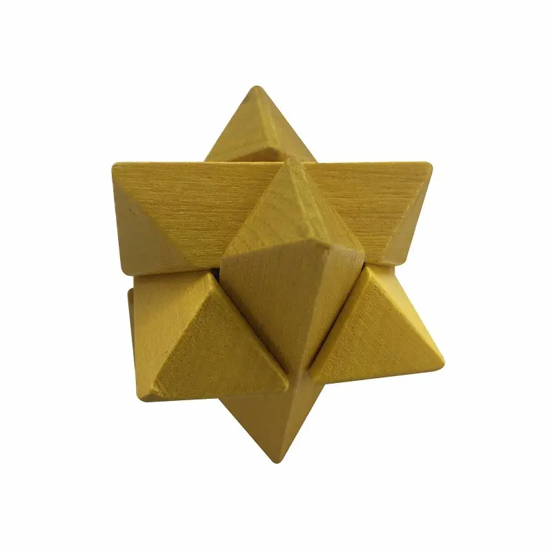 4.5cm मिनी hexacube लकड़ी के बच्चों के शैक्षिक बुद्धि पहेली 3D खिलौने