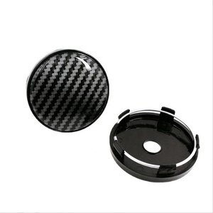 Universel ABS Noir Goutte À Goutte En Caoutchouc En Fiber De Carbone 60MM Enjoliveur De Roue De Voiture Center Cap Jante Pneu Cache-Poussière - Product Image 1