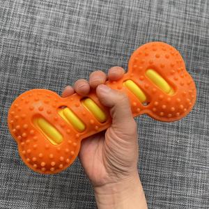 Dogs Chew Toys Rubber Bone Squeaky Teeth Cleaning Durable Boredom Buster Medium Size Indoor Use - Product Image 2