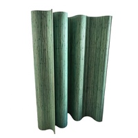 Pembatas Ruangan Lipat Bergelombang Ramah Lingkungan dari Bambu Turquoise 6 X 8 Kaki, Dapat Dipindahkan, dengan Teknologi Laser Cut