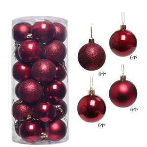 Boules de Noël en plastique incassable OEM/ODM, miroir/mat/pailleté, décorations de Noël pour arbre décoratif de centre commercial - Product Image 4