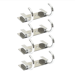 2 Pin Premium SS202 Stainless Steel Cloth <b>Hook</b> Modern Wall Mount Heavy Duty Rustproof <b>Kitchen</b> Coat Towel Door Hanger - Product Image 3