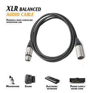 <span class=keywords><strong>Cable</strong></span> de Extensión <span class=keywords><strong>XLR</strong></span> Macho <span class=keywords><strong>a</strong></span> Hembra, <span class=keywords><strong>Cable</strong></span> de Audio <span class=keywords><strong>Balanceado</strong></span> de Cobre con Revestimiento de PVC para Sonido y Micrófono - Product Image 3