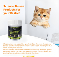 Comprimés multivitaminés pour chats aux fruits et légumes, complément nutritionnel pour animaux de compagnie, apporte des vitamines essentielles et des protéines de haute qualité
