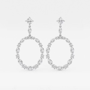 Boucles d'oreilles pendantes en diamant de laboratoire Marquise 3 carats, bijoux élégants et tendance pour femmes, design moderne et luxueux - Product Image 4