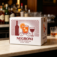 Boîte à vin personnalisée moderne en carton avec dorure à chaud pour Martini et cocktails classiques, production en 72h, emballage cadeau recyclable
