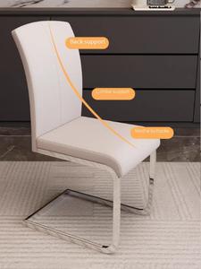 Sillas Modernas de Oficina y Cafetería, Estilo Milano Nórdico, de Metal y <span class=keywords><strong>Cuero</strong></span> Sintético, para Sala de Estar y Comedor - Product Image 4