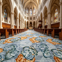 Tapis muraux de luxe en nylon imprimé, fabriqués à la machine, lavables, pour usage domestique et hôtelier, idéaux pour les chambres d'hôtel 5 étoiles, les couloirs et les salles de banquet.