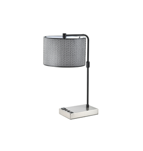 Abat-jour noir mat, lampe de table de chevet neuve pour chambre d'hôtel La Quinta Guess avec prise USB pour hôtel - Product Image 2