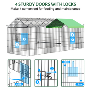 Poulailler en métal, cages à poules pondeuses en acier renforcé, installation facile, abri automatique pour <span class=keywords><strong>animaux</strong></span> <span class=keywords><strong>de</strong></span> <span class=keywords><strong>ferme</strong></span>, poulailler - Product Image 5