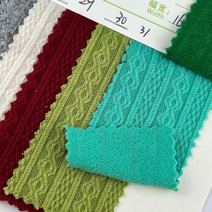 定制图案实心98% 涤纶2% 氨纶针织哈奇锦缎毛衣提花设计面料260gsm嘉裕纺织品 - Product Image 4