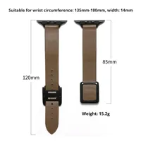 Bracelet de montre en cuir véritable Lionorm pour Apple Watch, boucle magnétique carrée, sangle fine pour Iwatch 10 9 8 Ultra SE 38-49 mm