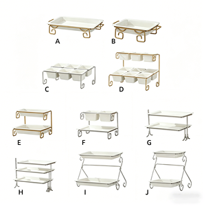 Support de buffet en céramique FLEY pour la restauration commerciale, plateau de service à plusieurs niveaux pour la décoration de table de banquet d'hôtel - Product Image 3