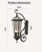 Applique murale extérieure LED en aluminium de grande taille européenne H72cm, étanche IP65 pour jardin et aménagement paysager