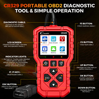 Escáner de Diagnóstico OBD2 LAUNCH CR329, Herramienta Universal de 12V para Automóviles, Lector de Códigos de Luz de Advertencia del Motor, Lee y Borra Códigos de Error